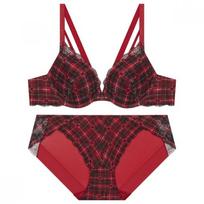 Guess Holiday Heart Check Vielinis Liemenėlės ir Kelnaičių Rinkinys Gdwbrb12 Bpb12 75A/90