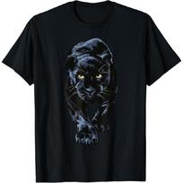 Juodojo panteros žingsnis meilužiams Gyvūnas leopardas ir jaguaras Marškinėliai S juoda