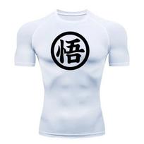 Ilgi marškinėliai Z Goku Anime vyrams Bėgimui Greitai džiūstantys Marškinėliai Joga Treniruotėms Kompresiniai Marškinėliai Sporto Salė Bėgiojimas Palaidinė Apsauga nuo saulės/vabzdžių S balta