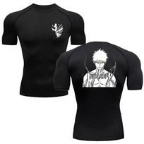 Anime Bleach Vyriška sportinė BJJ apsauginė maikutė MMA suspaudžiama T-marškinė Vyrams Sporto salės Fitneso Bokso marškinėliai Greitai džiūstanti Kvėpuojanti Viršutinė dalis S