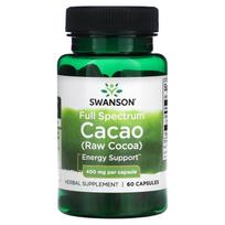 Swanson, Pilno spektro kakava (neperdirbtas kakavos pupelių), 400 mg, 60 kapsulių