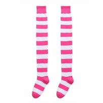 1 Pair Multicolor Stripe Stockings Thigh High Knitted Cotton Over The Knee Socks Cosplay Prevent Odor Long Socks Girl Women 35-39