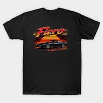 Men Black Print T-shirt Pontiac Fiero No-Cut Transfer Paper Print Cotton Tshirt S juoda