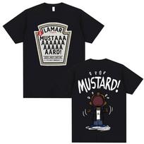 Kendrick Lamar Garstyčių spalvos marškinėliai Unisex Harajuku Hip Hop trumpomis rankovėmis Populiarios muzikos marškinėlis Moterims Unisex Laisvalaikio medvilninis didelio dydžio marškinėlis 4XL juoda
