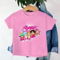 Children Clothes Girl Boy KPop Demon Hunters Saja Boys Print Kids T-shirt Soft Summer Tops Hot Movie Print T Shirts 100cm rožinė