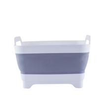 Nešiojamas sulankstomas baseinas Išskleidžiamas plastikinis daržovių plovimo baseinas Storas sulankstomas kriauklės kubilas Ledo kibiras Vaisių plovimo kibiras pilka