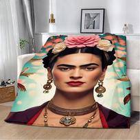 Cartoon F-Frida Printed Blanket Picnic Blankets Warm Blanket Soft and Comfortable Blanket Home Travel Birthday Gift 30x40in