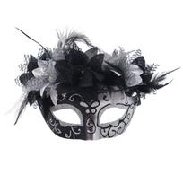Masquerade Decoration Mask Feathered Cosplay Mask Half Face Mask for Women Men Cosplay Birthday Christmas Dress up sidabras