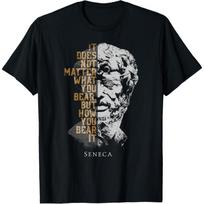 Senekos stoicizmo dizainas stoikėms ar vyrams Seneca citata Marškinėliai L juoda