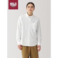MUJI Men's Washed Oxford Button-Down Shirt L balta