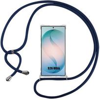 Coque pour Samsung Galaxy S26 Ultra, Protection Silicone Antichoc avec Bandoulière Bleu Marine mėlyna
