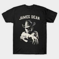 Men Black Print T-shirt James Dean No-Cut Transfer Paper Print Cotton Tshirt L juoda