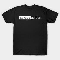 Men Black Print T-shirt Savage Garden  Australian Pop No-Cut Transfer Paper Print Cotton Tshirt M juoda