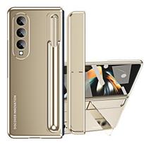 Viso korpuso S rašiklio stovo laikiklis telefono dėklas, skirtas Samsung Galaxy Z Fold 4 5g Fold4 Fold5 Fold 5 Zfold4 Grūdinto stiklo plėvelės dangteliai for samsung z fold 5 auksas
