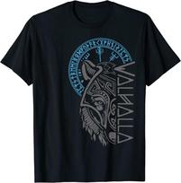 Valhalla Vilko Kaukė Odino Runos Skandinaviškas Kompasas Vikingų Unisex Marškinėliai S