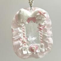Sweet DIY Plush Card Holder with Ribbon Anime Lace Photocard Case Lolita Idol Display Photo Protector Case Card