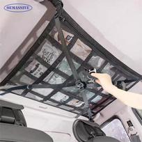 Automobilio stogo krovinių tinklelis 31,5 x20,8 , Sumažina nusvyrimą - Sustiprintas tinklinis organizatorius visureigiams, minivenams, sedanams - Kelionėms, stovyklavimo įrangai gray