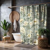 Salotinės spalvos Boho dušo užuolaida - Ypač ilga, Įkurtuvių dovana vonios dekoravimui W60H190(CM)-1 Pcs