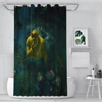 Po01 Modern 3D Printing Shrek In Swamp Shower Curtain Landscape Bath Curtain With Hooks For Bathroom Waterproof Scenery…7&U # W60H190(CM)-1 Pcs