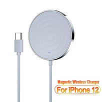 „Essager“ 15 W „Qi“ magnetinis belaidis įkroviklis, skirtas „iPhone 12 Pro Max Mini Induction Fast Magic“ belaidžio įkrovimo kilimėlio adapteriui balta