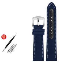 Nailoninis laikrodžio dirželis 22 mm odiniu pagrindu laikrodžio apyrankė b-reitling m-ido o-mega armani c-itizen laikrodžiams dirželis drobės apyrankė 20mm