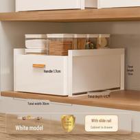 Drawer-Style Cabinet Rack: Pull-Out Basket for Spices and Bowls