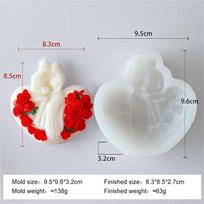 DIY Love Couples Valentine's Day Rose Silicone Mold Handmade Scented Candle Plaster Form Mold Wedding Candle Making Molds