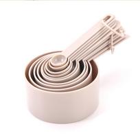 10pcs/set Stackable Kitchen Measuring Spoon Multipurpose Accurate Measurement Cooking Scale Tool with Scale Plastic chaki