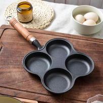 ZMR Thickened Cast Iron 4-Hole Egg Frying Pan (2-Pack)