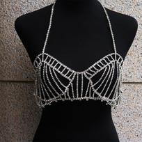 New Fashion Rhinestone Multi-Layer Fringed Onesie Exaggerated Luxury Body Chain Luxury Bra Chain