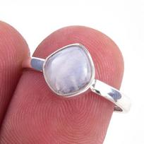 Natural Rainbow Moon Stone Gemstone Handmade 925 Sterling Silver Ring S.7 V8r67 pink