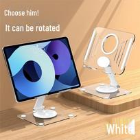 Nešiojamas sulankstomas akrilinis telefono ir planšetės stovas tiesioginėms transliacijoms Square Acrylic Stand rožinė