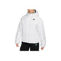 Nike Therma-Fit Loose Hooded Jacket Letter Print Zipper Long Sleeve Coat Women jackets White FB7672-100 L