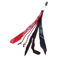 Paisley Bandana Kerchief Wallet Chain Ribbon Biker Headscarf Jean Pants Keychain 1 juoda raudona spalva
