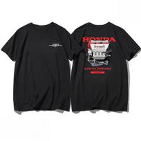 Honda Civic FD2 Sports Car K20 Engine Fit Car JDM Racing T-shirt Short-sleeved Cotton Cultural Shirt Customization 4XL