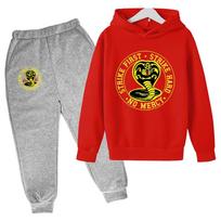 Pavasaris ir Ruduo Naujas Cobra Kai Hoodies Kostiumas Vaikams Hoodies ir Kelnės Dviejų dalių Vaikų Drabužių Rinkinys 4-14 Metų Mergaitėms Berniukams Drabužiai 100