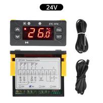 ETC-974 Temperatūros reguliatorius Šaldytuvo atitirpinimo šildymo valdymas Termoreguliatorius su dvigubu NTC jutikliu DC12V/24V AC10V/220V
