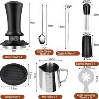 Adjustable Coffee Tamper & Distributor 7-Piece Set (51mm)