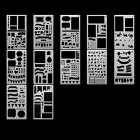 30/20/12 Pcs Bullet Journaling Stencil Set Template Geometry Shape Planner Stencil Scrapbooking Stencils for Painting and Decor