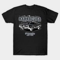 Men Black Print T-shirt Plymouth Barracuda No-Cut Transfer Paper Print Cotton Tshirt 4XL juoda