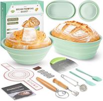Sourdough fermentation kit, 9-piece baking set, including 9-inch round and 10-inch square fermentation baskets