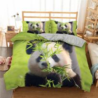 Animacinis panda antklodės užvalkalų komplektas Mielas Kawaii Laukinių gyvūnų pledo užvalkalas Karališkojo, Karalienės dydžio patalynės komplektas su pagalvių užvalkalais Vaikams Mergaitei EU single(135x200cm)