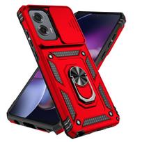 Hot Armor Shockproof Case for Motorola Moto G PLAY G STYLUS G POWER 5G 2025 2024 2023 edge 2024 Ring Holder Slide Protect Cover Moto G Play 4G 2024 raudona