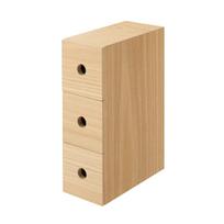MUJI Wooden Small Item W x 17cm D x Product Suitable for and Storage Boxes 3-Tier Storage, Approx. 8.4cm 25.2cm H, Number 82603323, Clothing,