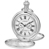 Luxury Silver Men's Mechanical Pocket Watch Women's Vintage Double Case Roman Numerals Chain Timepiece Jewelry Gifts Relógio