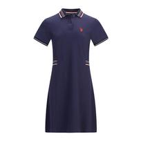 JAV. POLO ASSN.. Moterų spalvota dryžuota polo suknelė S tamsiai mėlyna