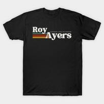 Men Black Print T-shirt Roy-Ayers No-Cut Transfer Paper Print Cotton Tshirt 4XL juoda