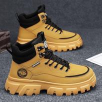 Autumn men's shoes high-top Martin boots men's tooling shoes trendy versatile platform British style retro mountaineering short boots 39