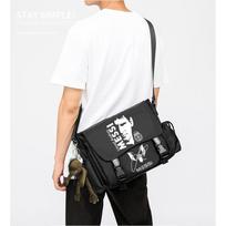 Spring and summer new trendy cool messenger bag, fashion messenger bag canvas bag men's and women's street tide