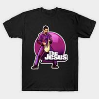Men Black Print T-shirt The Jesus. No-Cut Transfer Paper Print Cotton Tshirt XL juoda